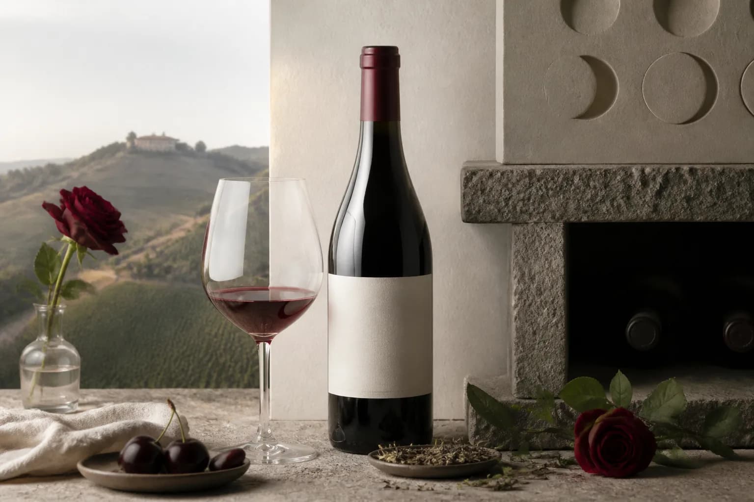 Barolo på tilbud: ansvarlig borddækning med vand og alkoholfrit alternativ