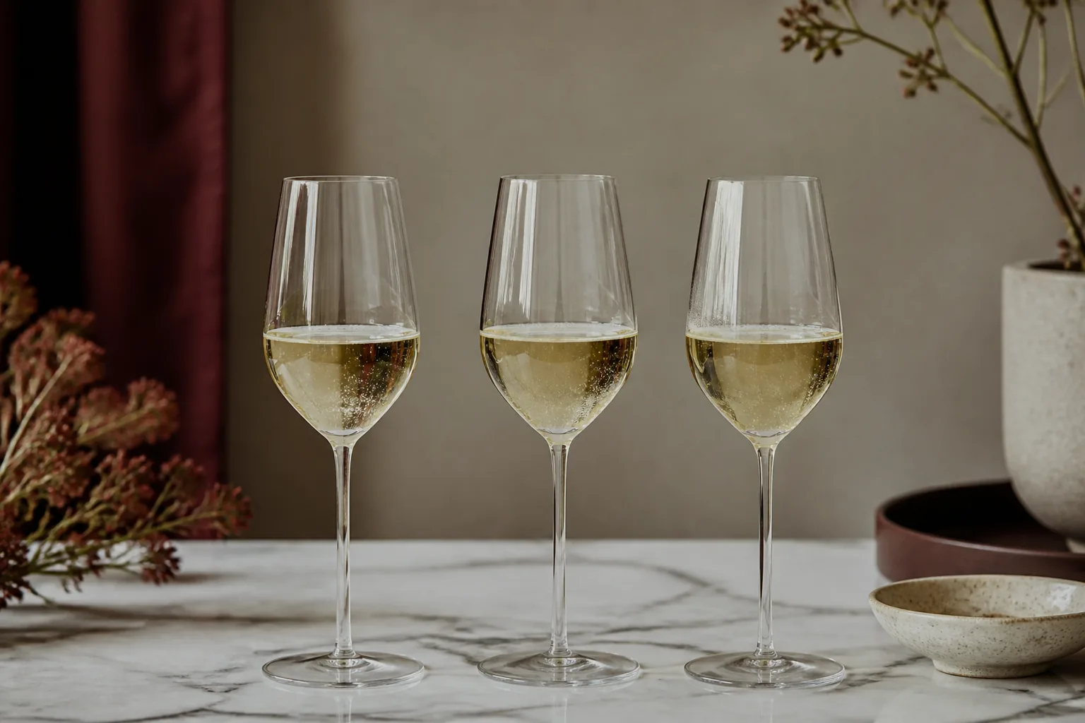 Champagneglas: materialer, samlinger og betjeningsdetaljer