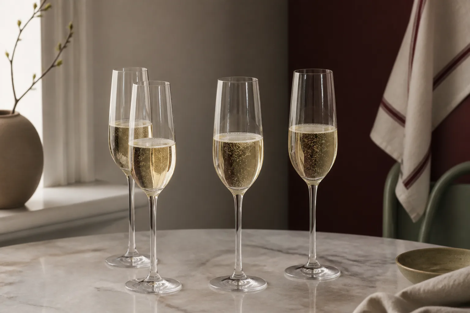 Champagneglas: udstyret under almindelig daglig brug