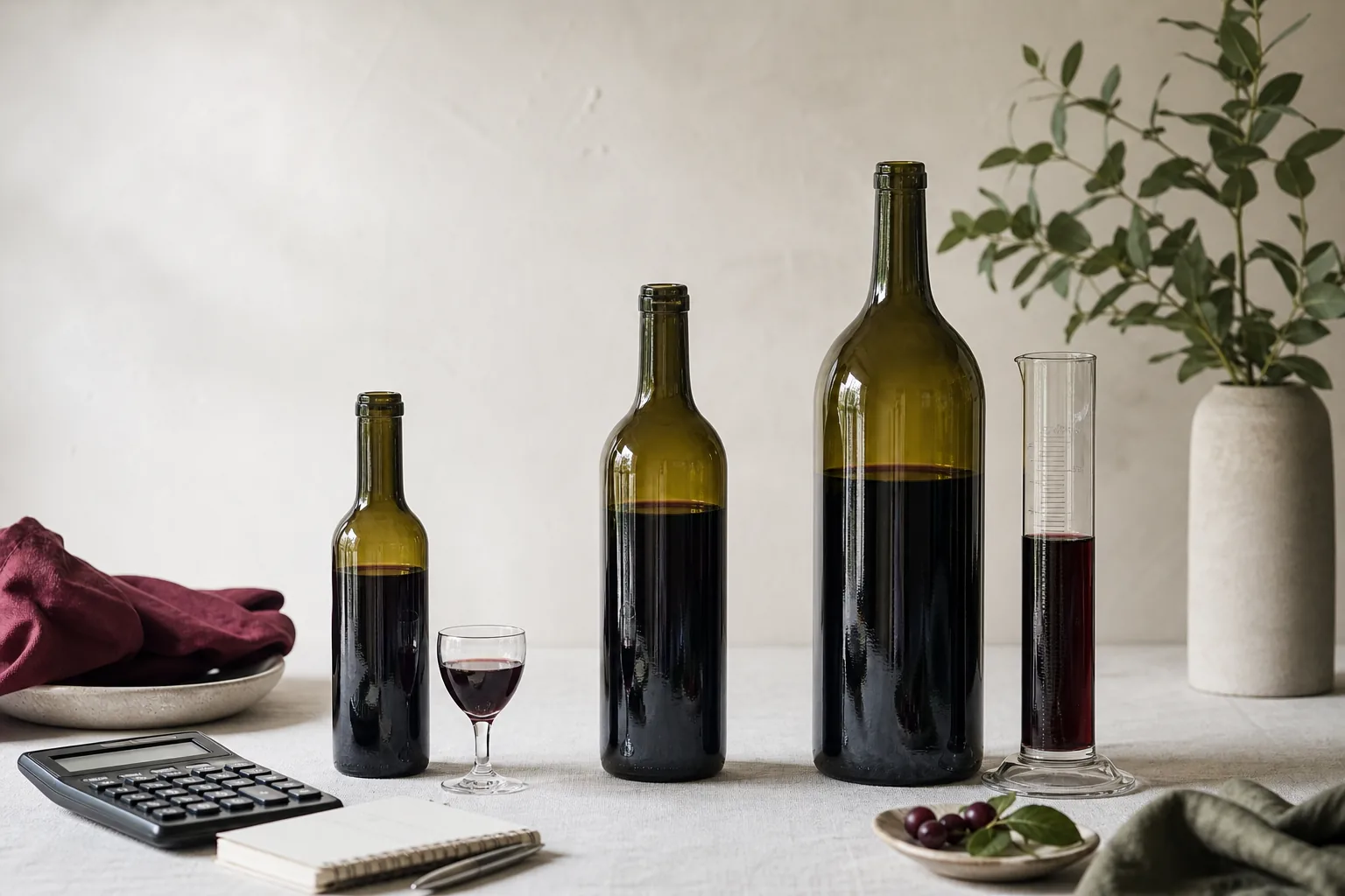 genstande i en flaske vin: hero educational still life
