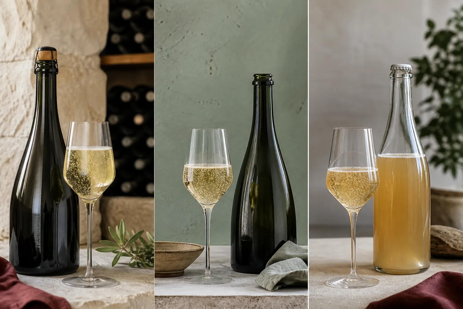 Mousserende vin: vin serveret i et egnet tulipanformet glas