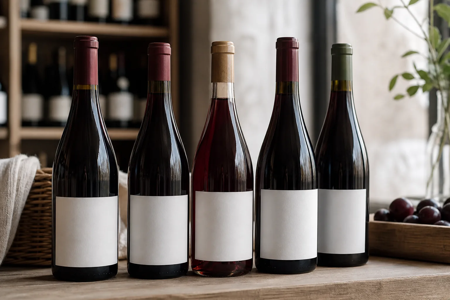 Pinot noir på tilbud: detaljer der adskiller variant, størrelse og årgang
