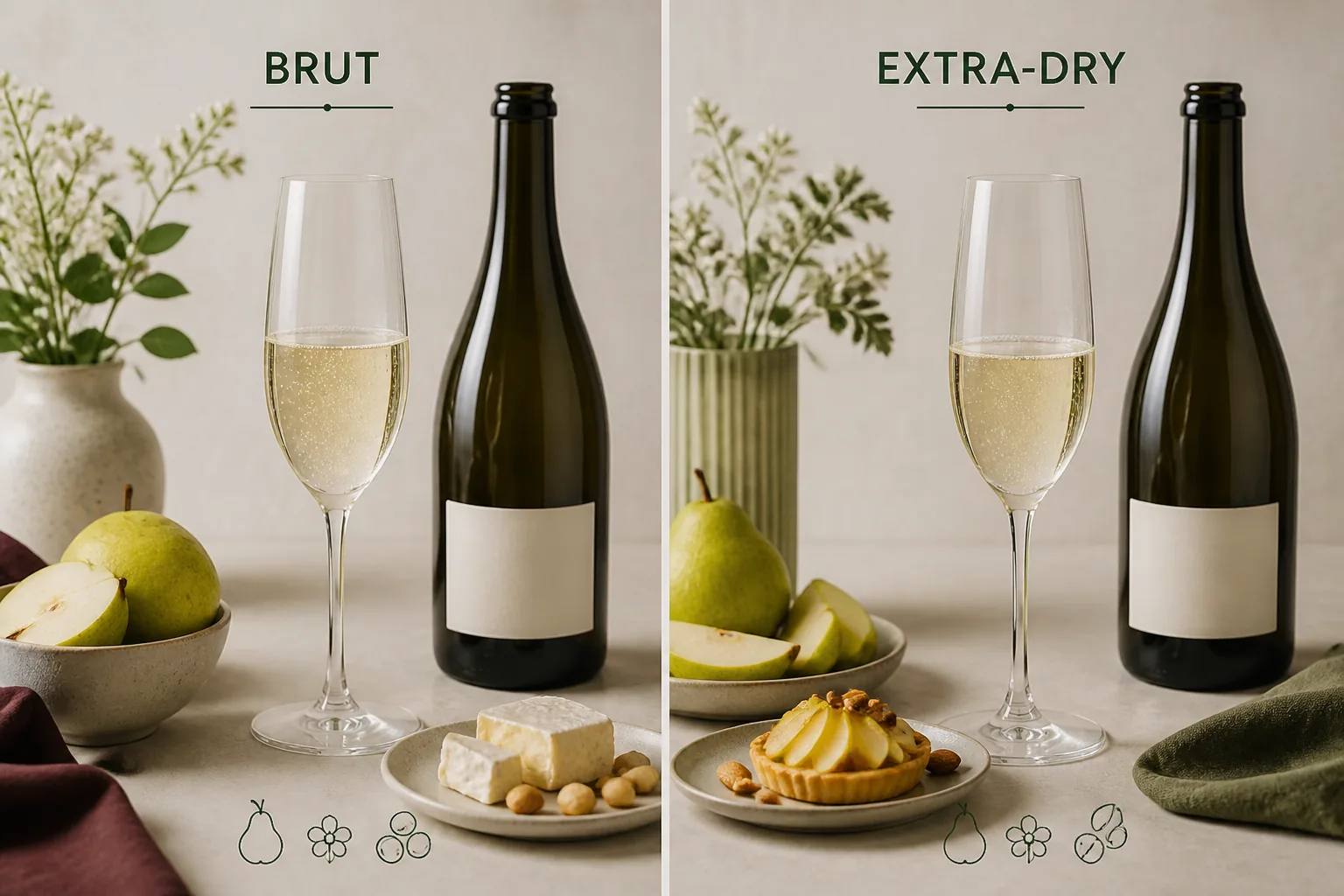 Prosecco på tilbud: vinen serveret ved et passende måltid