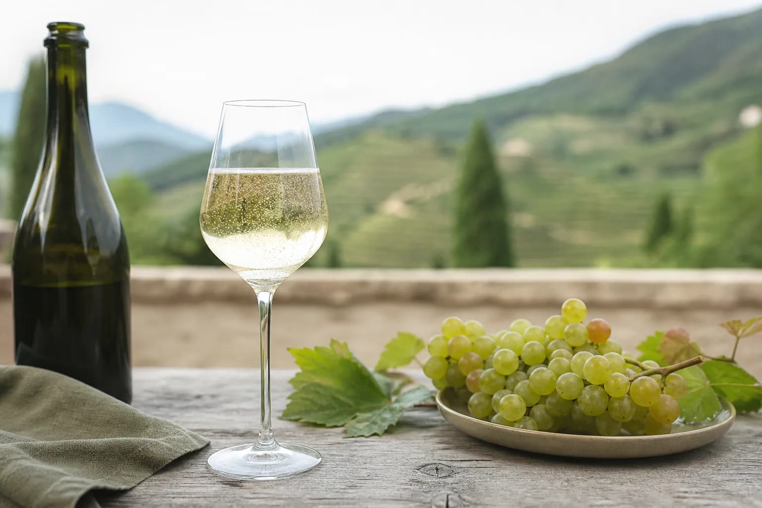 Prosecco: vin serveret i et egnet tulipanformet glas