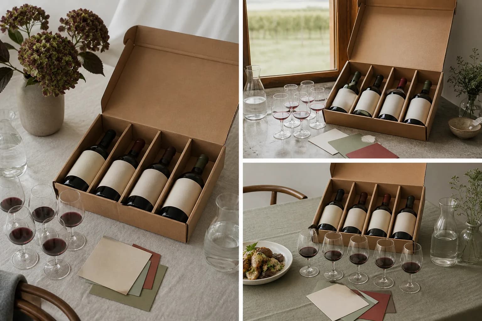 smagekasse med vin: theme comparison