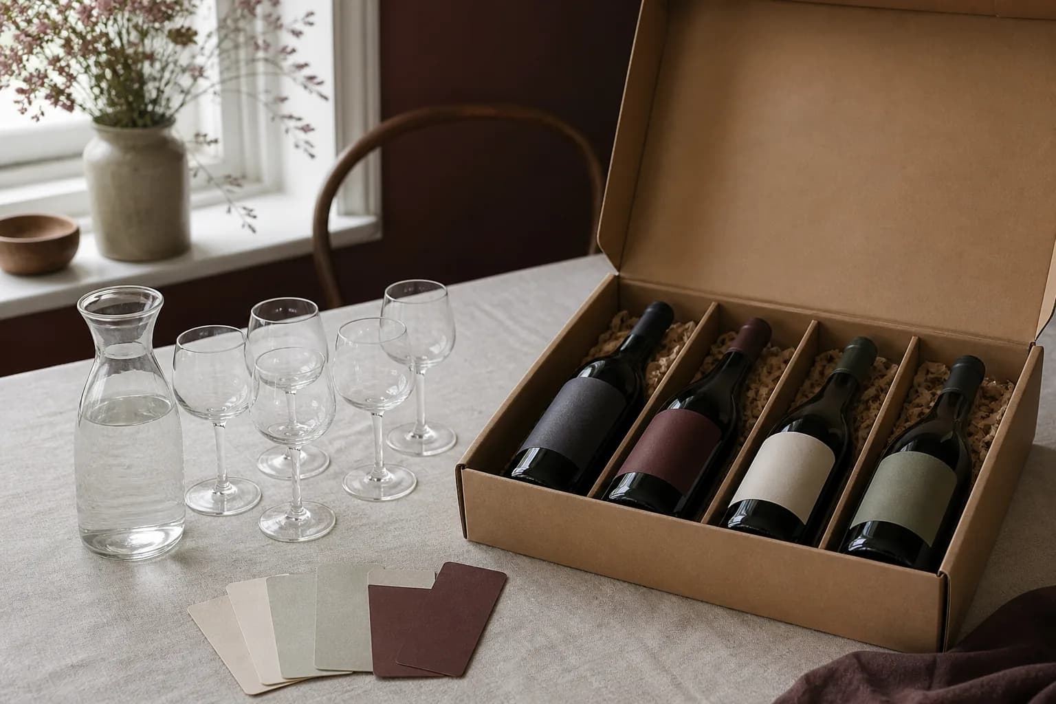 smagekasse med vin: gift presentation without brands