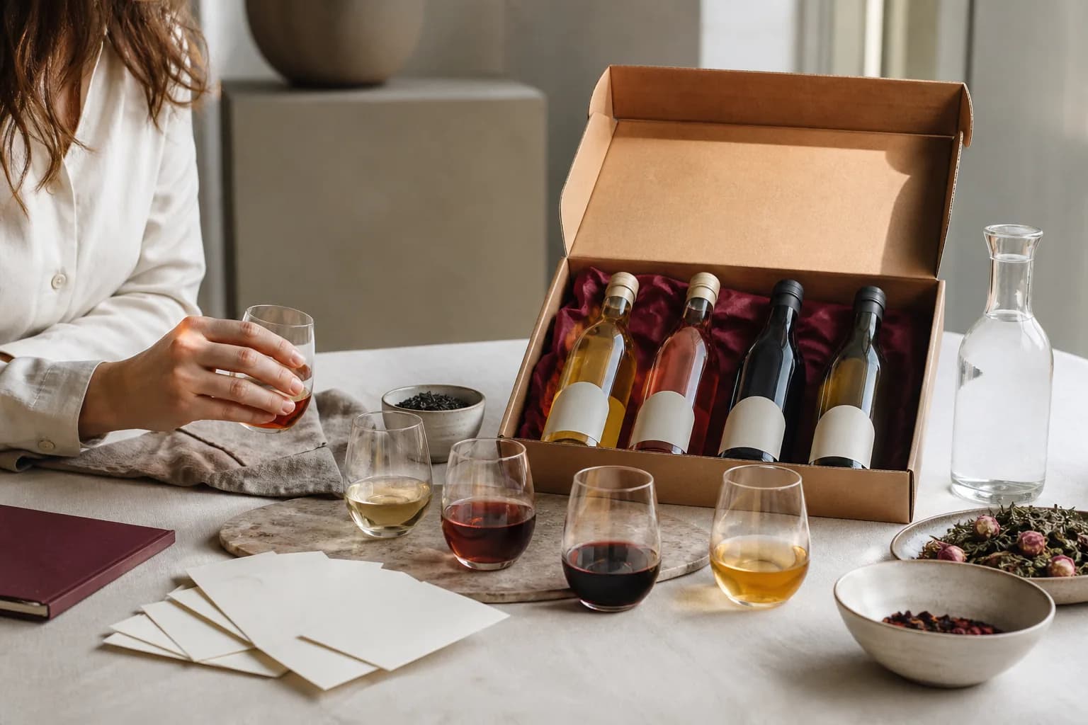 smagekasse med vin: alcohol free option