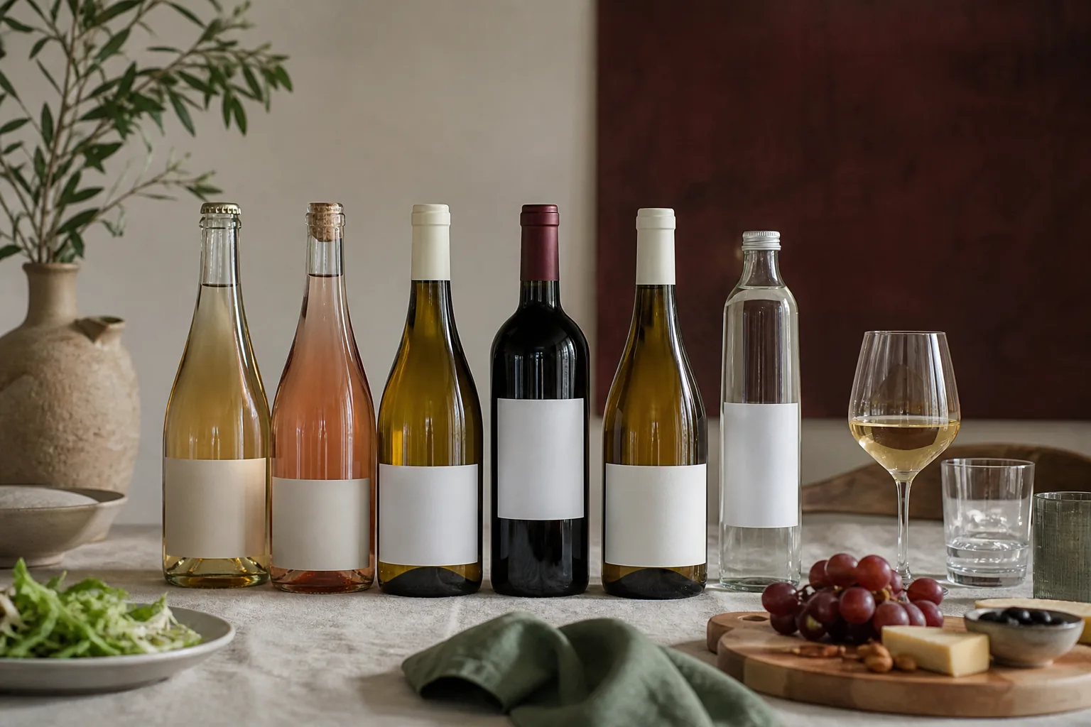 Vin på tilbud: ansvarlig borddækning med vand og alkoholfrit alternativ