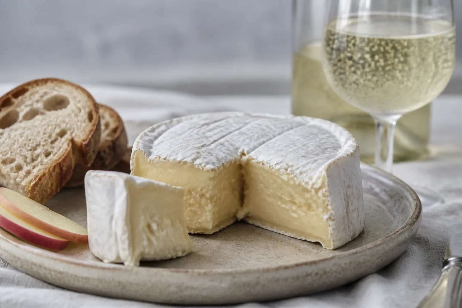 Cremet hvidskimmelost med mousserende vin