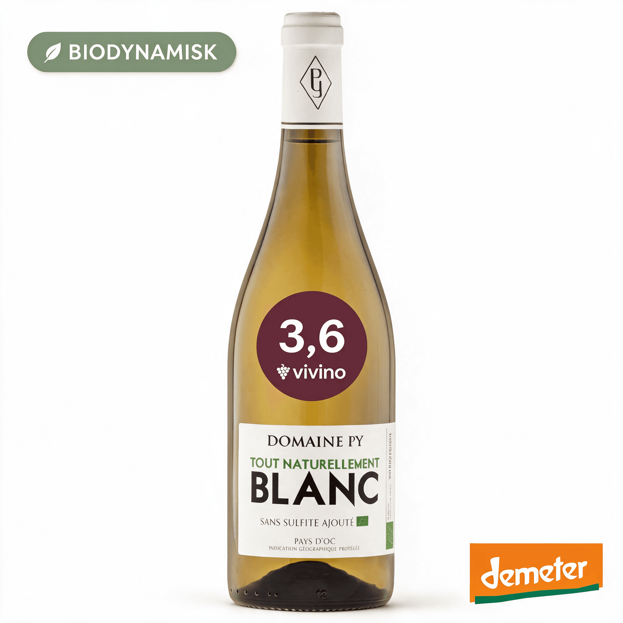 Domaine Py Tout Naturellement Blanc 2025, Languedoc Roussillon Frankrig, Hvidvin Økologisk Naturvin