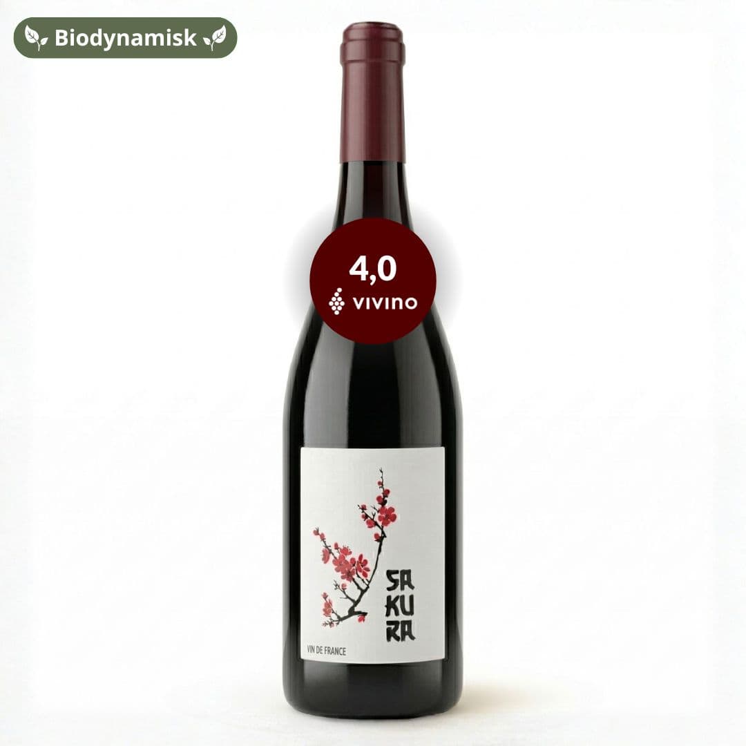Domaine Duseigneur Sakura rødvin, biodynamisk Naturvin uden tilsatte sulfitter, Rhône Frankrig, 2023